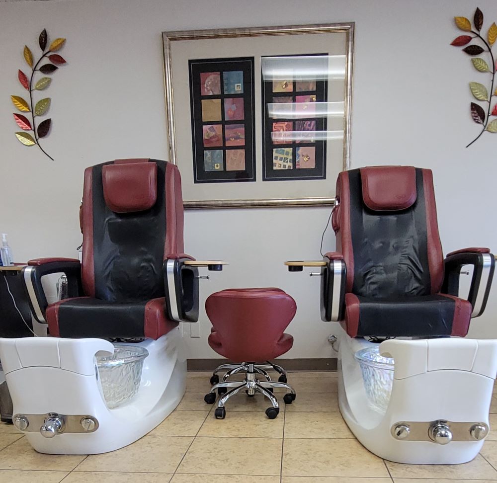 image of pedicure chairs in Hair Nails Wax Spa in Poway