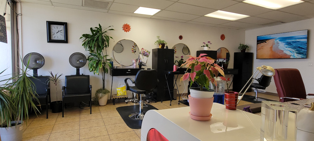 image of hair booths in Hair Nails Wax Spa in Poway